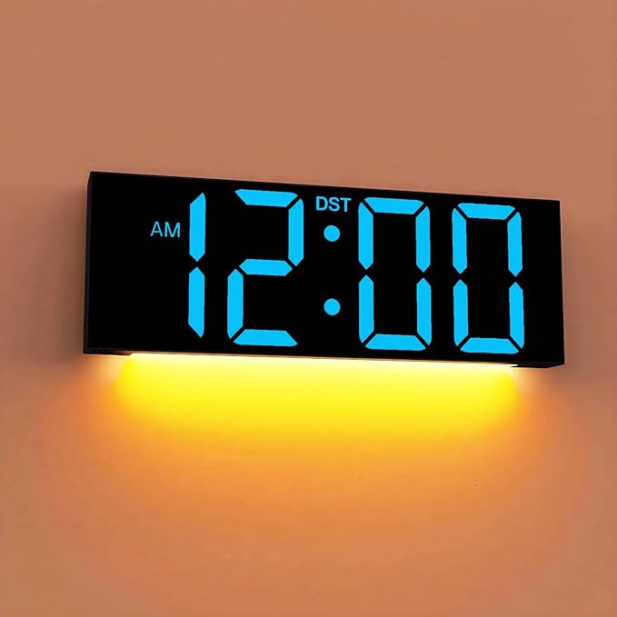JALL 12'' Large Digital Wall Clock, Big LED Number Dispaly, Night Light by JALL