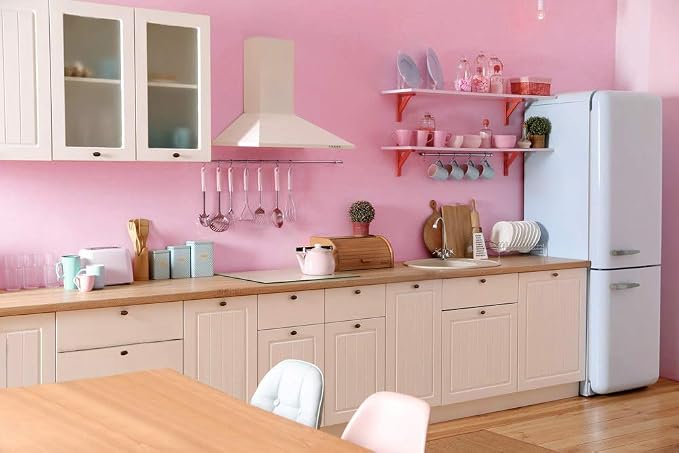 197"x17.7" Pink Wallpaper Solid Color Peel and Stick Wallpaper Pink Contact - Image 6