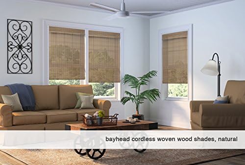 Cordless Woven Wood Roman Shades, 42W x 60H, Eastfield Ash, Sizes 20-72 Wide - Image 3