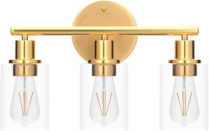 3-Light Gold Bathroom Light Fixtures, Modern Bathroom Vanity Light - Image 4