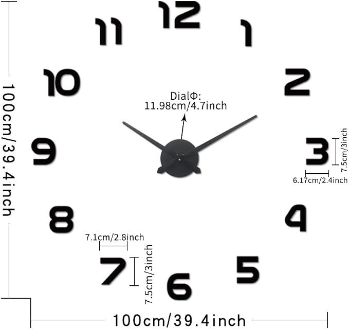 Extra Large Digital Wall Clock Decorative Battery Operated, Minimalist - Image 4