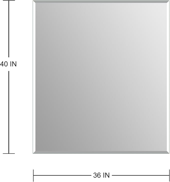 Ruomeng Frameless Mirror for Wall, 40x36 Inch Bathroom Vanity Mirror Farmhouse - Image 4