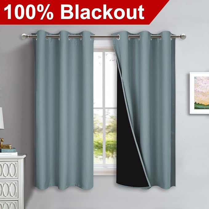 NICETOWN 100% Blackout Short Curtains - Image 2