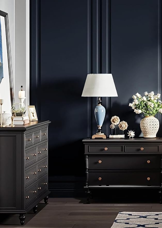 Safiyya Peel and Stick Wallpaper Dark Blue Contact Paper Solid Color Decorative - Image 2