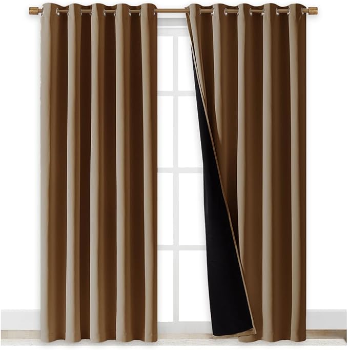 NICETOWN Full Shade Curtain Panels, 70 x 84 inch, Pair of Energy Smart & Noise - Image 2