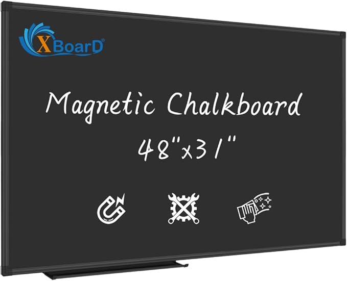 XBoard Magnetic Chalkboard 48 x 31 inch Chalk Board/Black Board, Display by XBoard