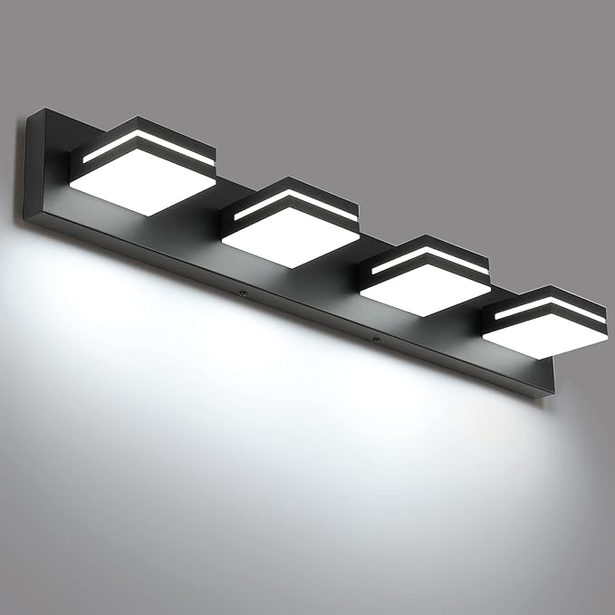 SineRise LED Modern Bathroom Vanity Light Fixtures, Matte Black Modern Acrylic by SINERISELIGHTING