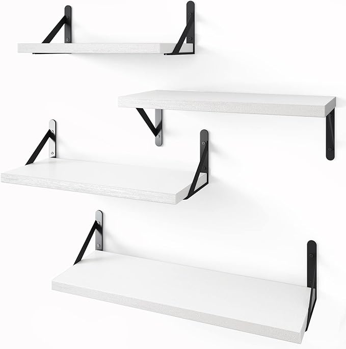 YGEOMER Floating Shelves for Wall, Different Sizes White Wall Shelves for by YGEOMER