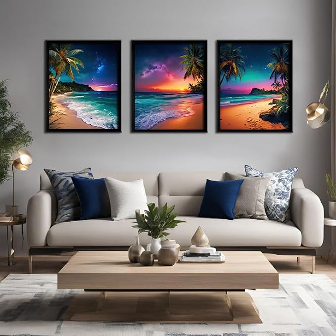 Beach Sunset Black Framed Wall Art - Image 2