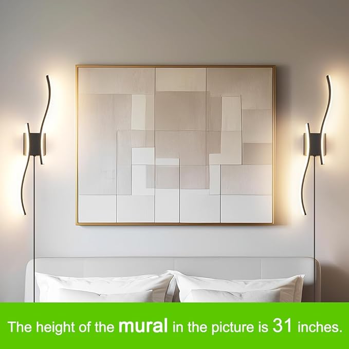 Daunton Modern Plug in Wall Sconce Set of 2, 3CCT Adjustable & Memory Function - Image 2