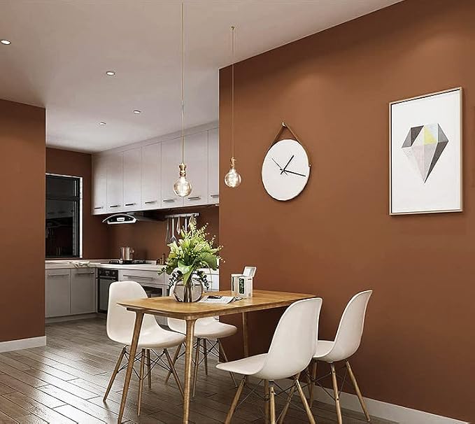 Safiyya Peel and Stick Wallpaper Dark Orange Contact Paper 393"x17.7" Solid by SAFIYYA