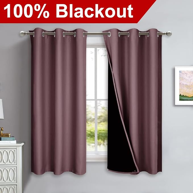 NICETOWN 100% Blackout Short Curtains - Image 2