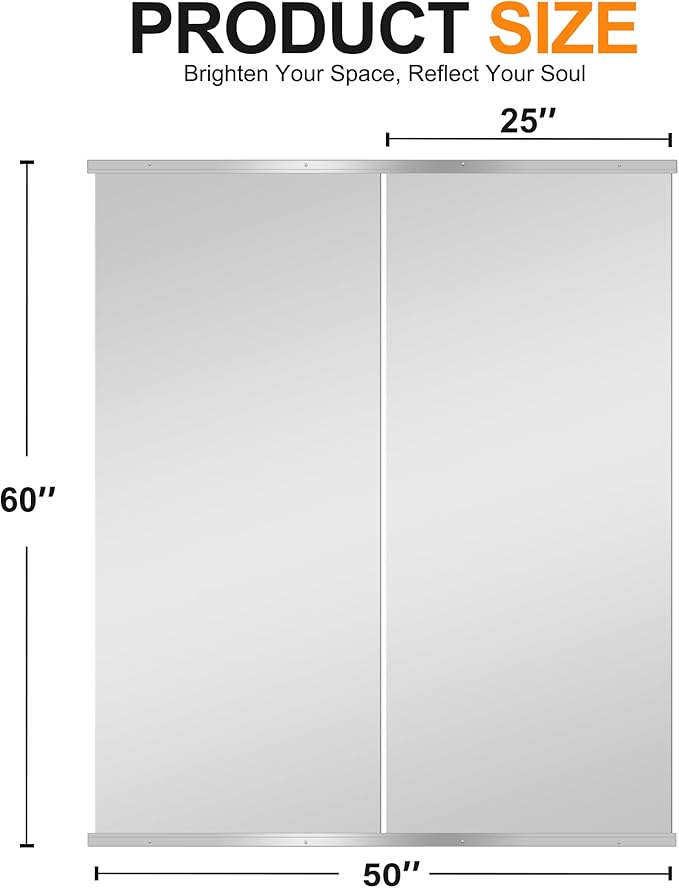 Delma Home Gym Mirror, Large Full Body Tempered Glass Frameless, Wall-Mounted - Image 5