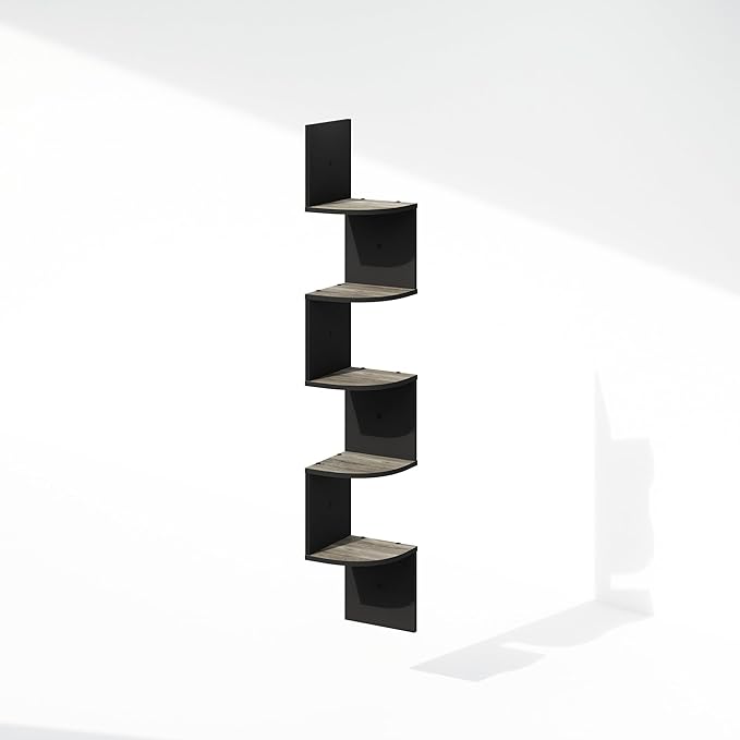 Furinno Rossi 5-Tier Floating Corner Shelf - Image 6
