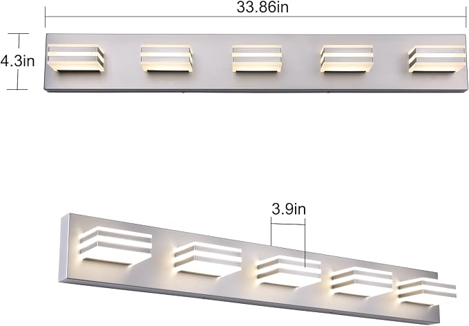 LED Wall Brushed Nickel Vanity Lights - Image 5