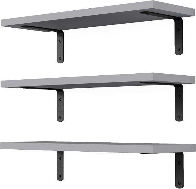 DOLLFIO Floating Shelves, 3 Sets Wall Wooden Shelves by DOLLFIO