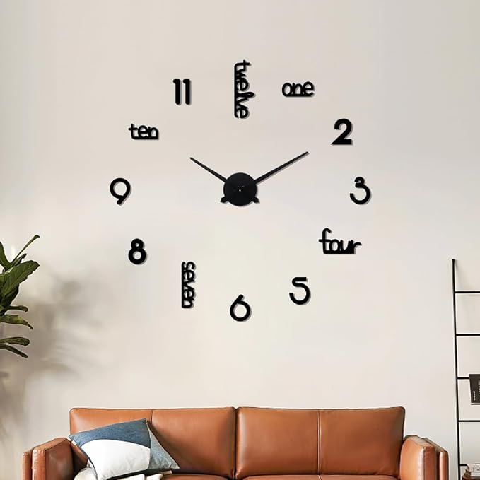 Large Modern Art Deco Wall Clock Silent Acrylic Unique Decorative Wall Clocks - Image 2