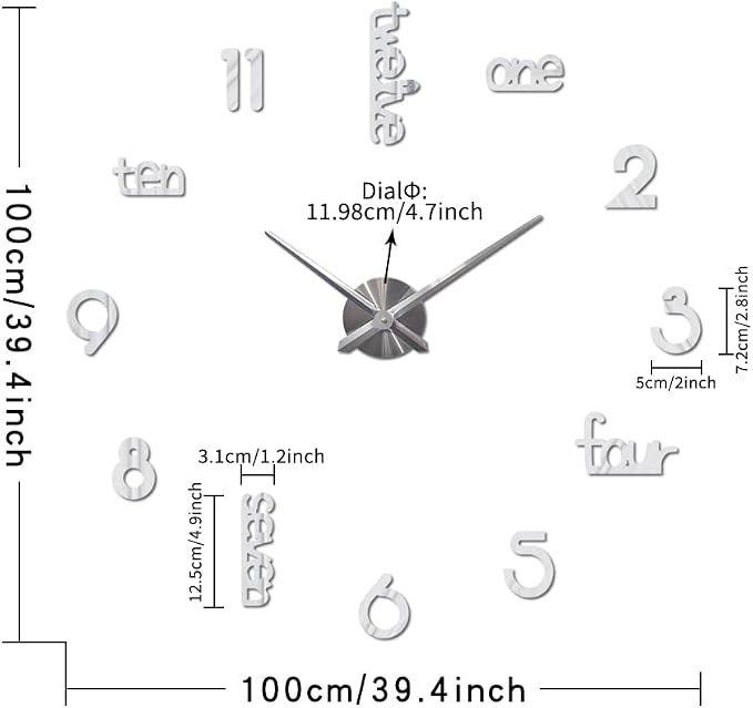 Large Modern Art Deco Wall Clock Silent Acrylic Unique Decorative Wall Clocks - Image 6