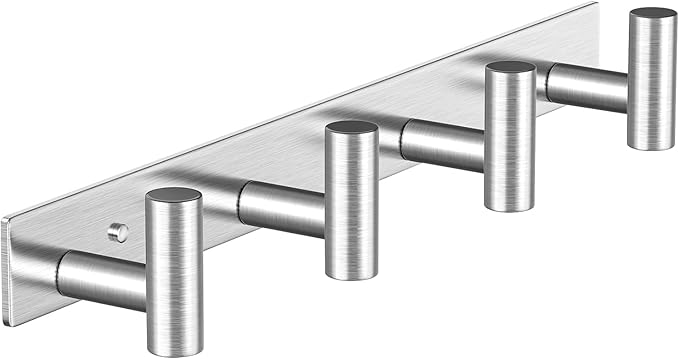 Wall Mounted Coat Rack-4 Hooks, Heavy Duty Stainless Steel Wall Hooks by VINHOLD