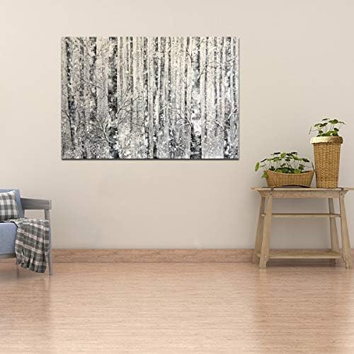 Yihui Arts Modern Birch Tree Canvas Wall Art - Image 7