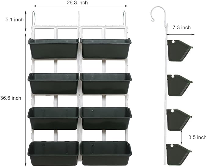 Vertical Garden Wall Planter, 4-Tier Stackable Wall Planter Indoor Outdoor - Image 6