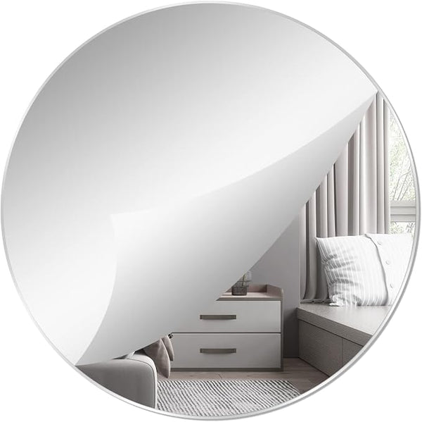 12'' Round Wall Mirror Tiles High Clear Reflecticon Self Adhesive Acrylic by DARENYI