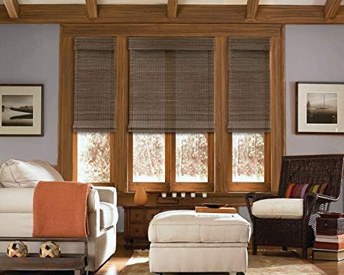 Cordless Woven Wood Roman Shades, 60W x 72H, Sarasota Camel, Sizes 20-72 Wide - Image 5