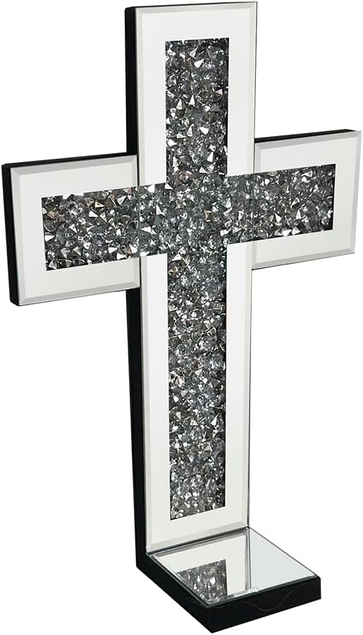 Aeveco Crystal Crush Diamond Mirrored Candle Sconces, Wall Decoration - Image 7