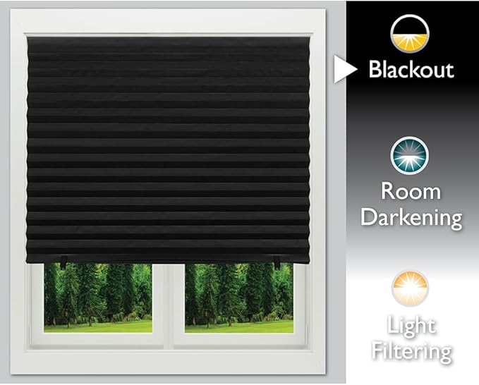 Redi Shade No Tools Original Blackout Pleated Paper Shade Black, 6 Pack - Image 7