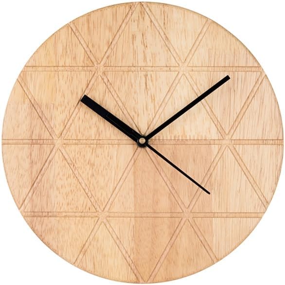 Wooden Wall Clock, Modern Round Design, Natural Wood Finish by Unknown