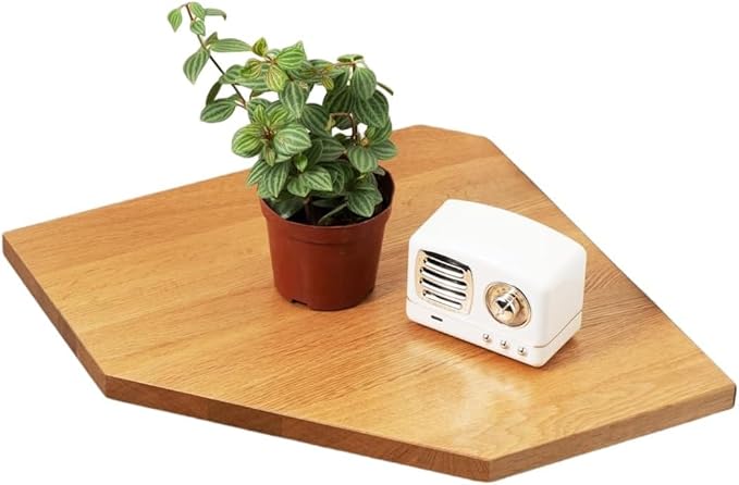 Corner Wall Shelf, Corner Floating Shelf Solid Oak Wood Display Shelf by Coamily