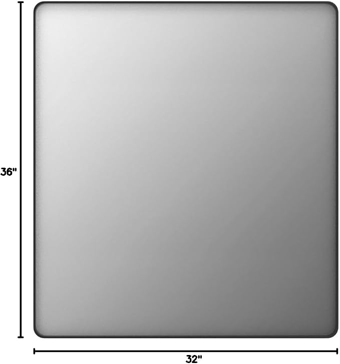 LOAAO 32x36 Inch Black Metal Framed Bathroom Mirror - Image 8