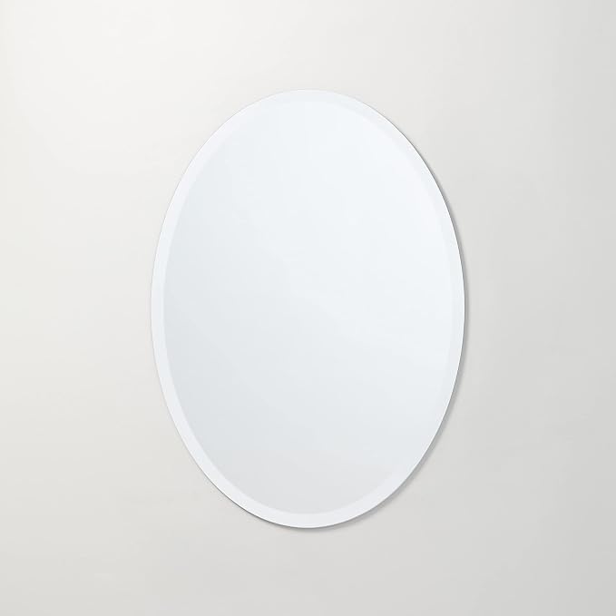 Better Bevel Frameless Oval Mirror, 23.5" x 33" Bathroom Wall Mirror w/Beveled - Image 9