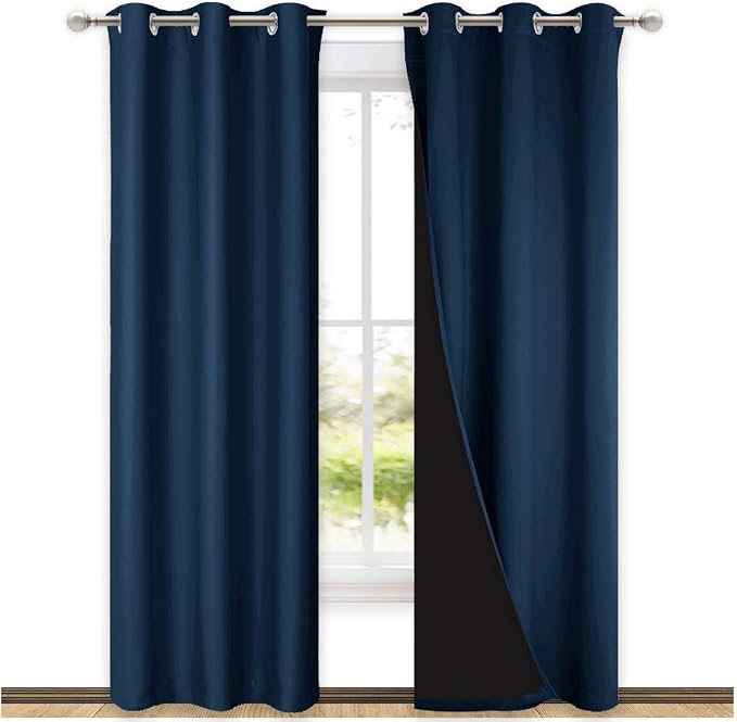 NICETOWN Complete 100% Blackout Curtain Set, Thermal Insulated & Energy by NICETOWN