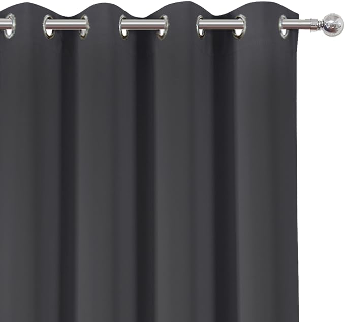 LEMOMO Blackout Curtains 66 x 84 inch/Dark Grey Curtains Set of 2 - Image 6