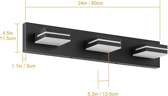 SineRise LED Modern Bathroom Vanity Light Fixtures, Modern Acrylic Bathroom - Image 5