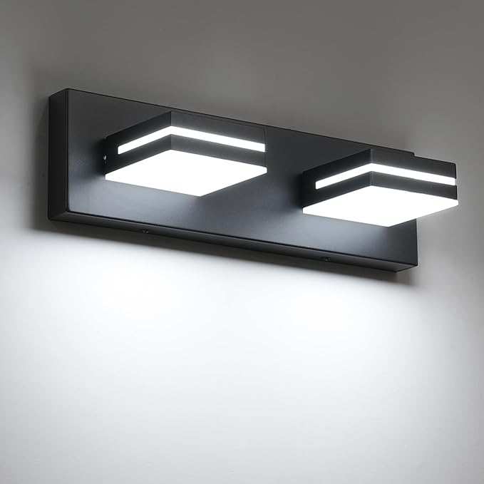SineRise LED Modern Bathroom Vanity Light Fixtures, Matte Black Modern Acrylic by SINERISELIGHTING