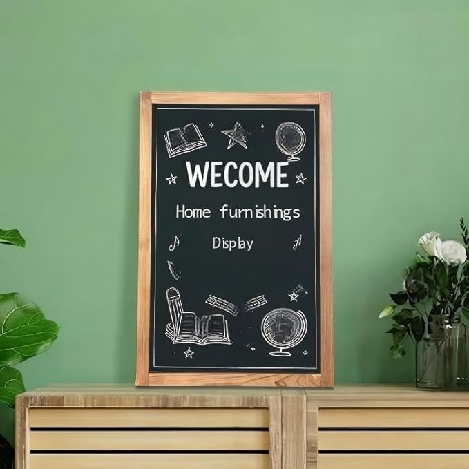 Magnetic Chalkboard for Wall Rustic Wood Framed Decorative Blackboard Sign - Image 6