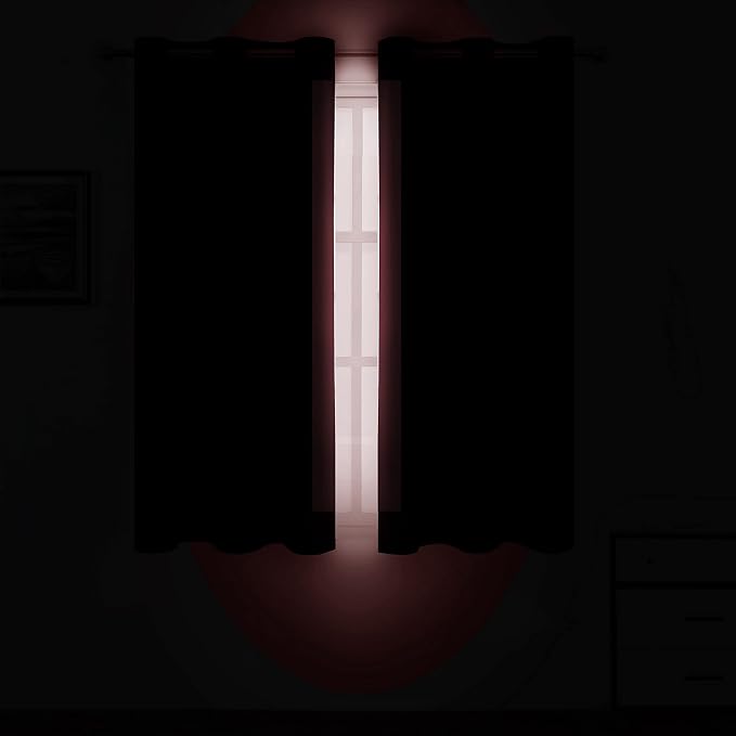 LEMOMO Burgundy Red Thermal Blackout Curtains/52 x 54 Inch/Set of 2 Panels Room - Image 3