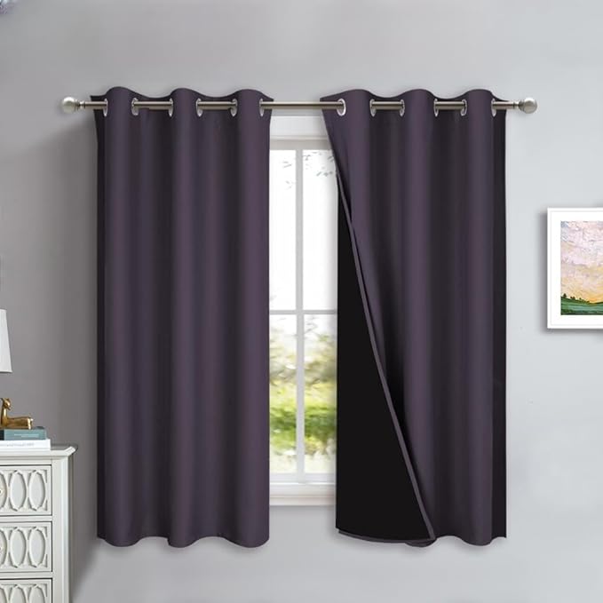 NICETOWN 100% Blackout Curtains 45 inches Long, 1 Pair, 42 inches Width Each by NICETOWN