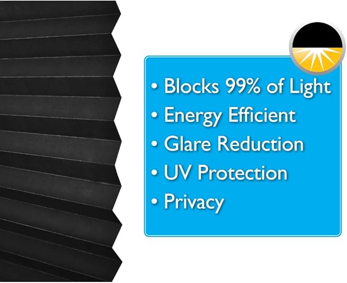 Redi Shade No Tools Original Blackout Pleated Paper Shade Black, 6 Pack - Image 6
