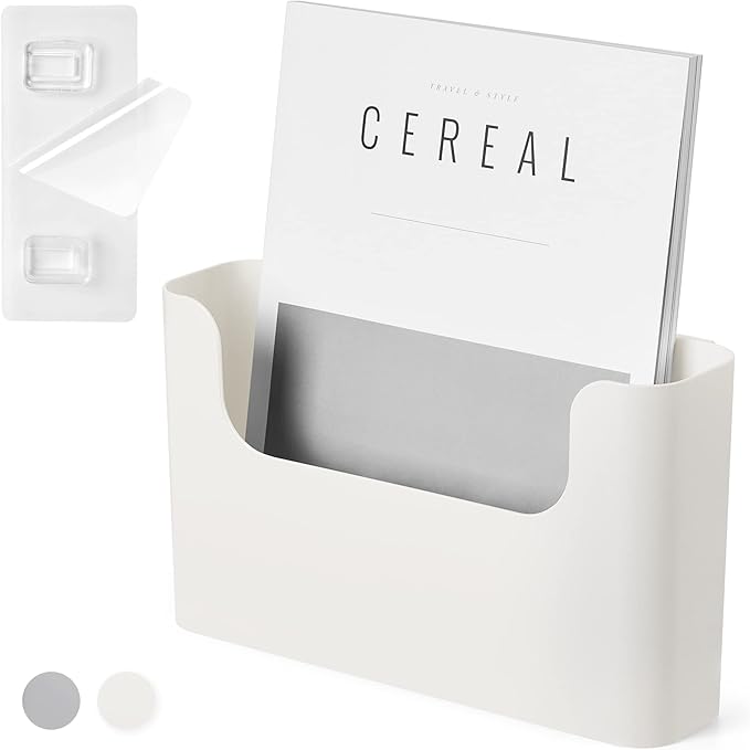 YOHOM No Drilling File Holder Wall Mails Magazines Organizer Adhesive Door Mount by Yohom
