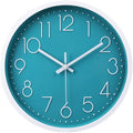 jomparis 12 Inch Silent Non-Ticking Battery Operated Round Turquoise Wall Clock by JOMPARIS