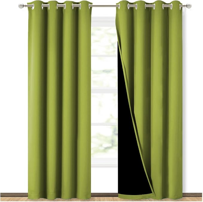 NICETOWN 100% Blackout Curtains 84 inches Long, Fresh Green, 52 inches Wide by NICETOWN