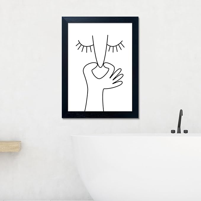 Funny Bathroom Wall Decor Black and White Bathroom Wall Art Framed Toliet Art - Image 5