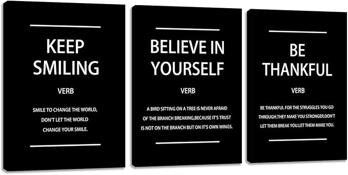 Modern Motivational Affirmation Wall Art Inspirational Encourage Canvas Poster by Kuiluuye