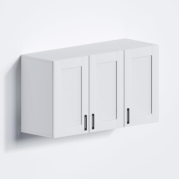 White Laundry Room Cabinets and Storage by Unknown
