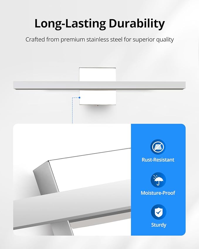 Combuh LED Bathroom Vanity Light Bar Dimmable IP44 Over Mirror Lighting Fixture - Image 4