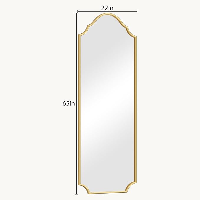 WallBeyond Arched Full Length Mirror Wall Mounted, Living Room, Hanging or - Image 7