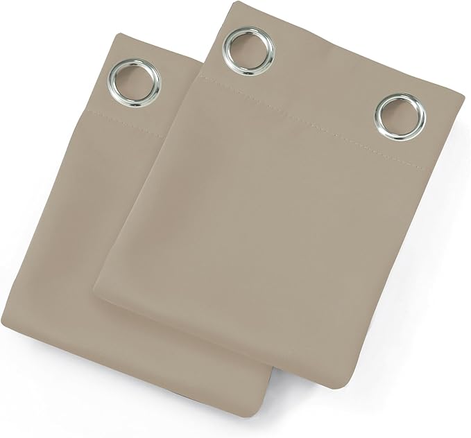 LEMOMO Khaki Blackout Curtains/38 x 54 Inch/Set of Two Panels Grommet Living - Image 9